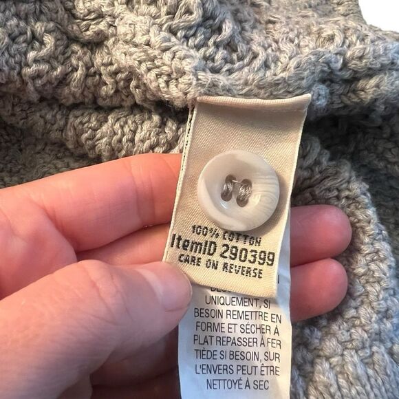 L.L. Bean 100% cotton grey cardigan. Size small - Picture 5 of 8